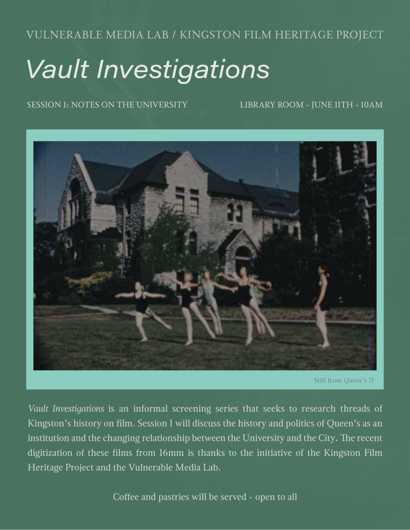 Poster for Vault Investigations Session 2: Notes on the University
